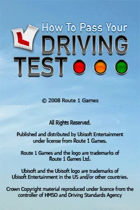 How to Pass Your Driving Test (Europe) screen shot title